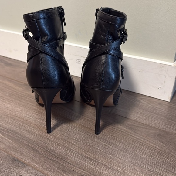 Nine West Black Peep-Toe Heeled Boots - leather upper - 8 - Picture 5 of 5